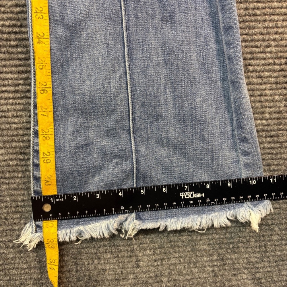 Judy Blue High Rise Flare‎ Jeans Light Wash Raw Hem Front Seam Size 0/24 - Picture 8 of 8